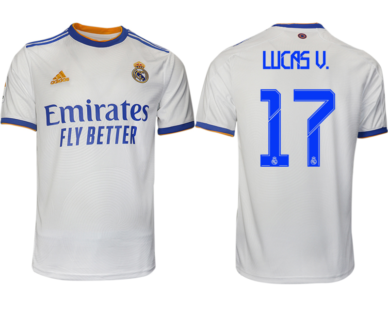 Men 2021-2022 Club Real Madrid home aaa version white #17 Soccer Jerseys->real madrid jersey->Soccer Club Jersey